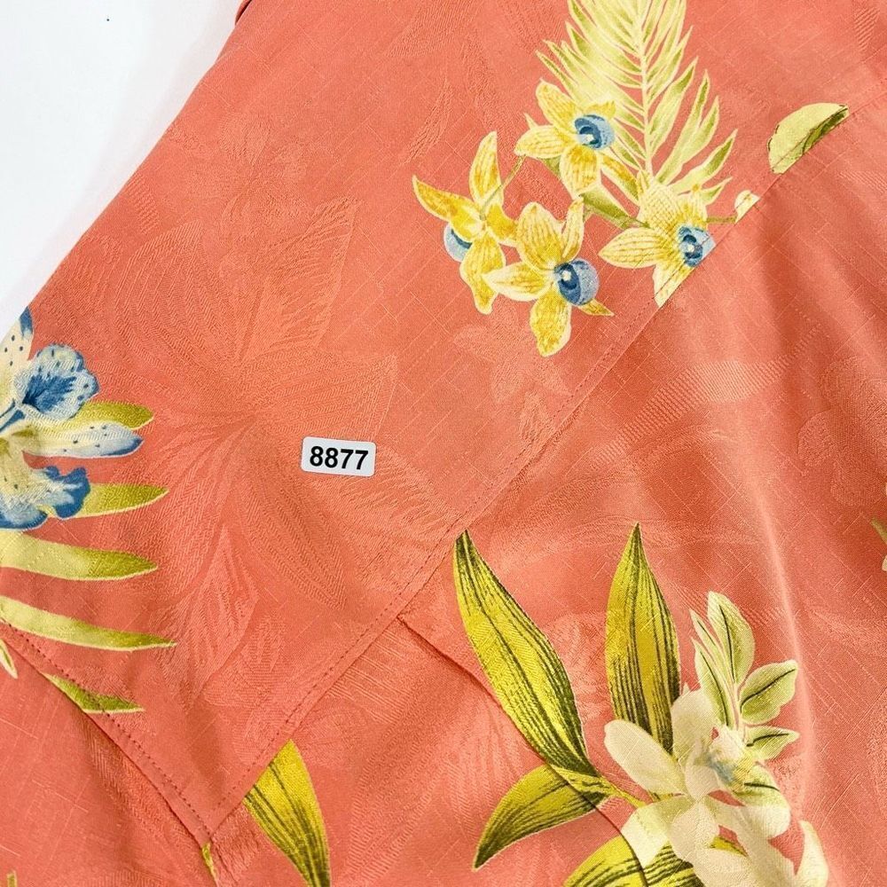 Tommy Bahama Silk Hawaiian Button Up Shirt Mens XL Pink Floral Short Sleeves - Picture 8 of 8